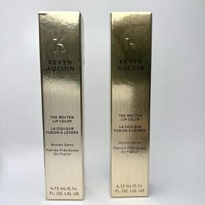 Kevyn Aucoin Set of 2x Molten Lip Color Gloss Molten Gems & Blue Amethyst NIB